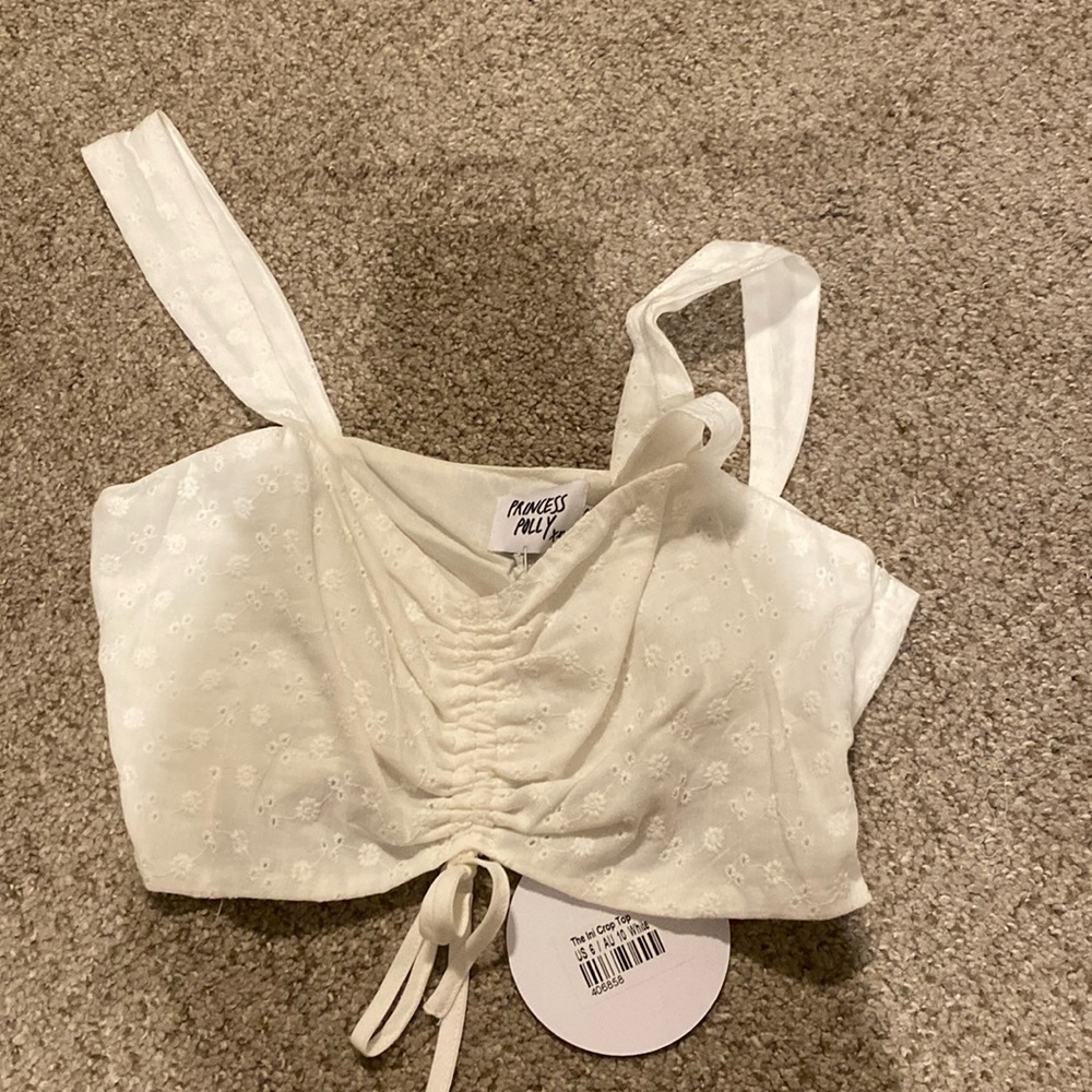 Cute white crop tank top